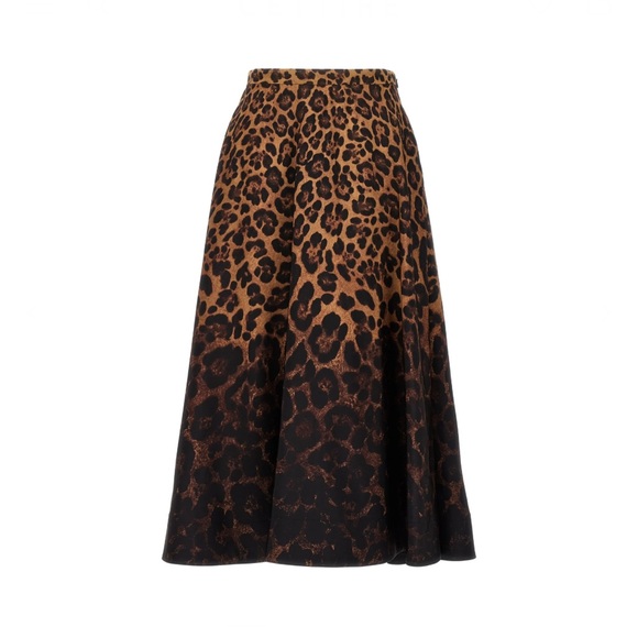 Gianvito Rossi Tan and Black A-line Midi Skirt Cocktail - Picture 1 of 4